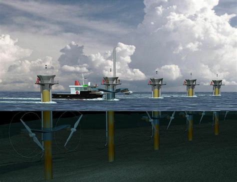 Future Farm Of Twin Rotor Marine Current Turbines Picture From Mct