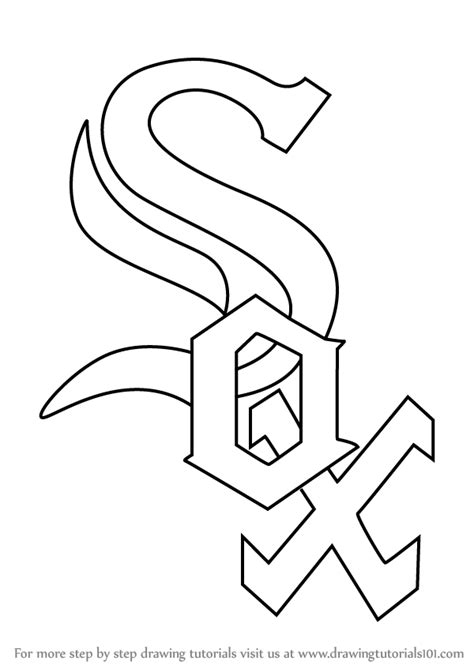 Learn How To Draw Chicago White Sox Logo Mlb Step By Step Drawing