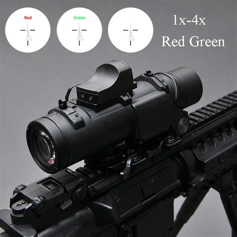 Tactical Optics Riflescope 1x 4x Fixed Dual Purpose Scope With Mini Red