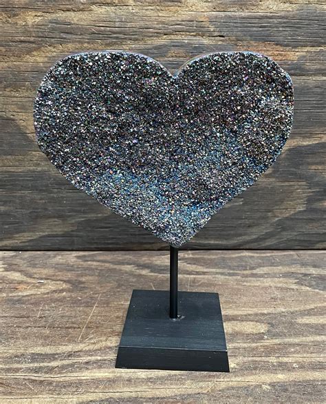 Amethyst Titanium Hearts Crystal Heart Crystal Cluster Amethyst