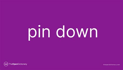 Pin Down Phrasal Verb Pin Down Definition Meaning And Example