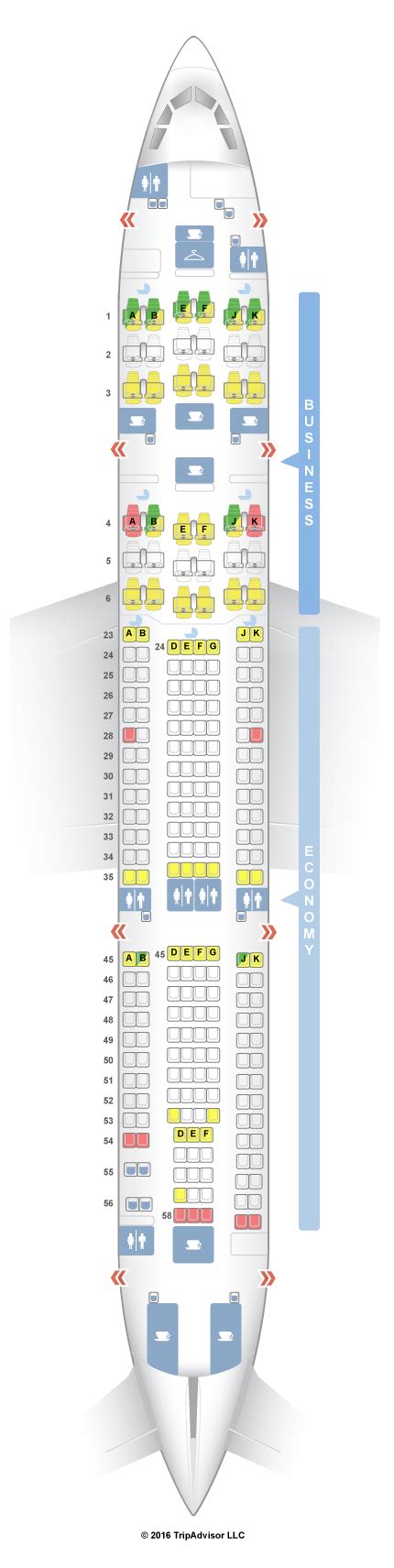 Seatguru Seat Map Qantas Airbus A330 200 332 Intl V2