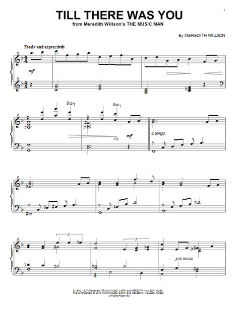 Transcription for alto saxophone of till there was you, an american standard. Till There Was You Sheet Music | Meredith Willson | Piano Solo