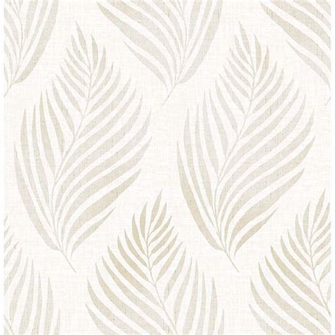2704 22684 Patrice Beige Linen Leaf Wallpaper By Brewster