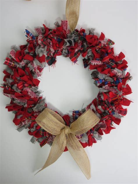 Red Diy Rag Wreath Kit Yorkshire Blankets