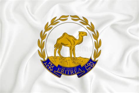 A Developing White Flag With The Coat Of Arms Of Eritrea Country