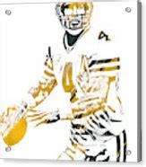 Brett Favre Green Bay Packers Watercolor Strokes Pixel Art Mixed