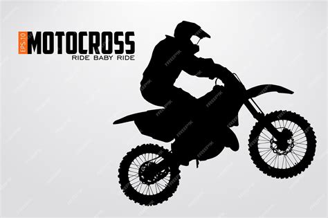Premium Vector Silhouette Of A Motocross Rider