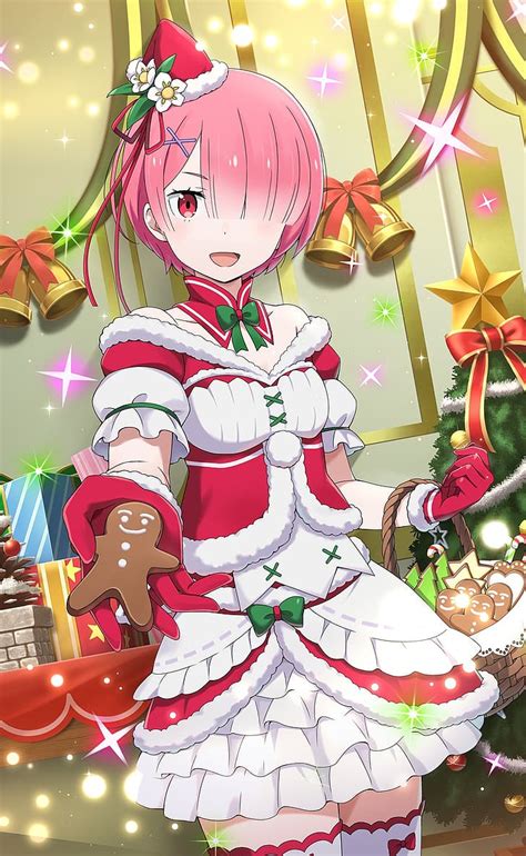 Hd Wallpaper Anime Girls Santa Costume Christmas Tree Rezero Kara