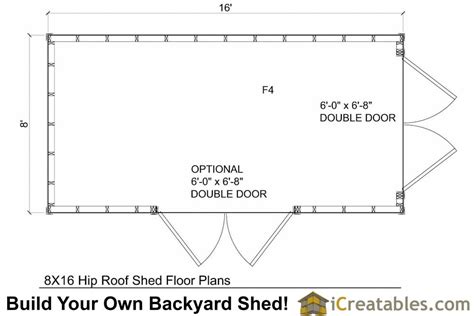 8x16 Hip Roof Shed Plans