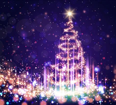 Premium Vector Sparkling Magical Christmas Tree Background