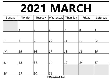 Printable March 2021 Calendar Desk And Wall Time Management Tips And Tools