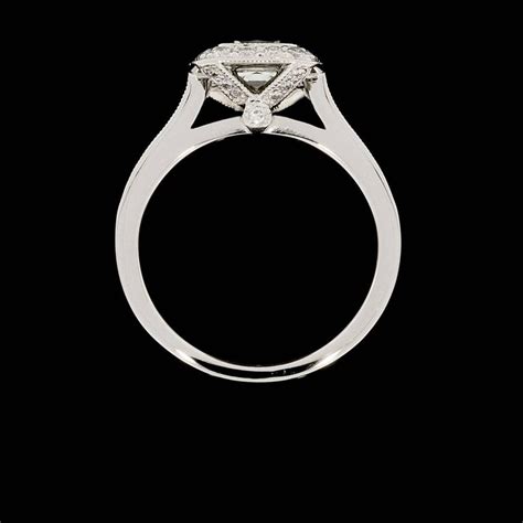 Tiffany And Co Cushion Diamond Legacy Platinum Halo Engagement Ring At