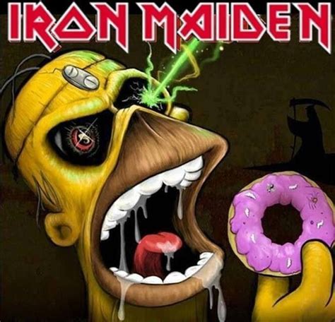 45 iron maiden memes ranked in order of popularity and relevancy. Homer Maiden. | Mi musica | Carteles de rock, Portadas de ...