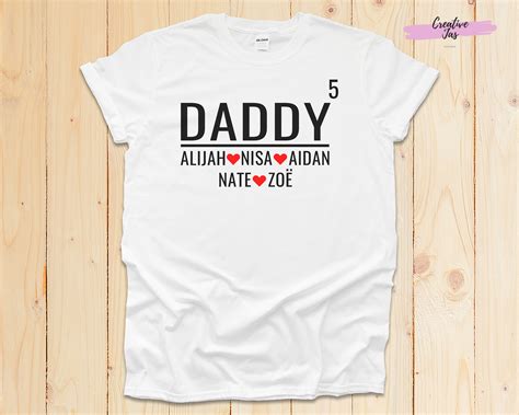 Customizable Fathers Day T Shirt Daddy Custom Kids Name Etsy