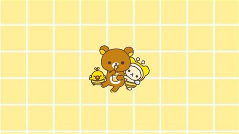 Download Cute Aesthetic Rilakkuma Characters On Yellow For Computer