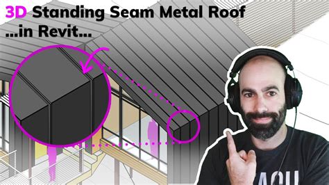 Revit Tutorial 3d Standing Seam Metal Roof In 6 Minutes Youtube