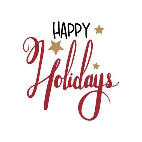 Happy Holidays Title Design Commercial Use Svg Cut File And Clipart