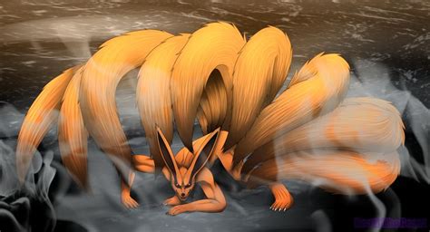 Nine Tailed Demon Fox Kurama With Speedpaint By Deaththebeast