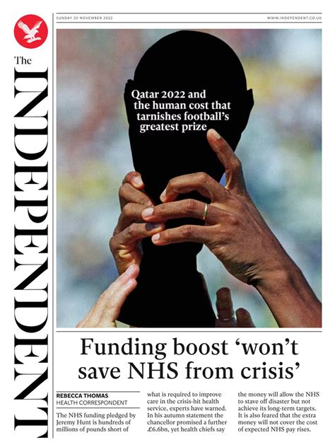 Independent On Sunday Front Page Th Of November Tomorrow S