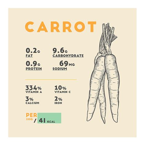 Carrot Nutrition Facts Drawing By Info Eats Fine Art America