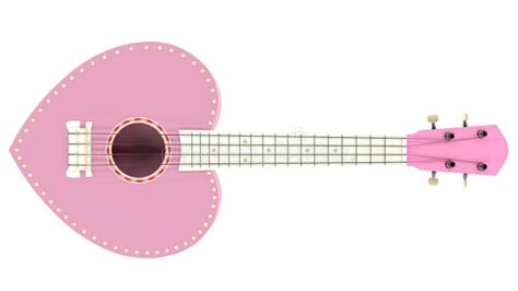 Ukulele Sweet Pink Heart Isolated Stock Illustration Illustration Of