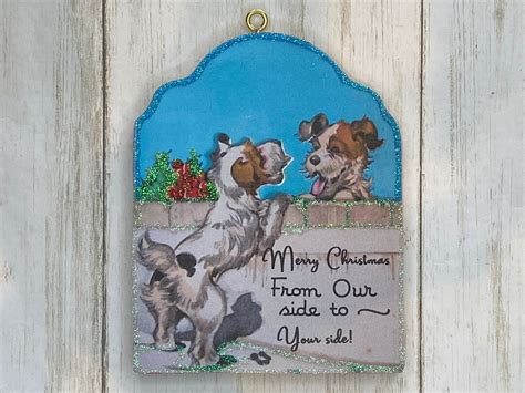 Wired Haired Fox Terriers Greeting Each Other Christmas Tree Etsy