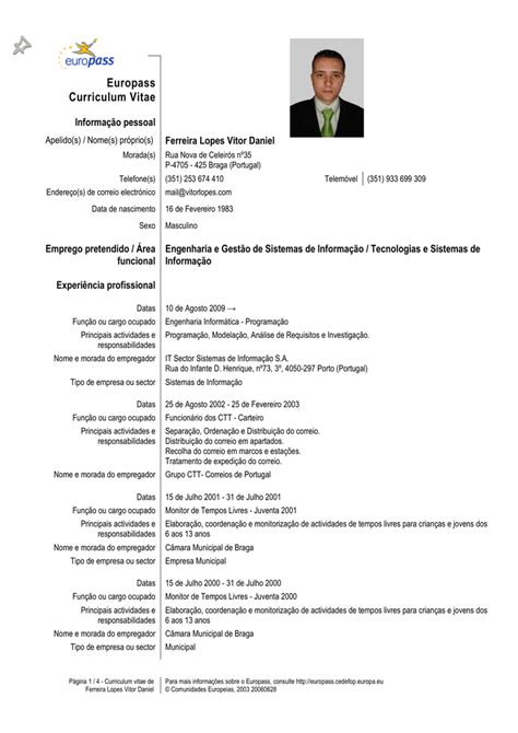 Curriculo Vite Em Português Curriculum Vitae Photos Psp Jljs6