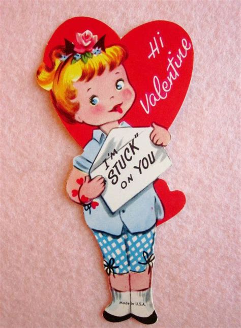 Vintage Valentines Day Card Unused Diecut Retro By Antiquelove22 300