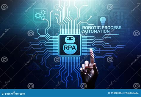 Rpa Robotic Process Automation Innovation Technology Concept On Virtual