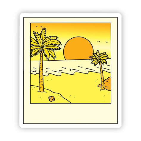 Sunset Polaroid Yellow Aesthetic Sticker Aesthetic Stickers Yellow