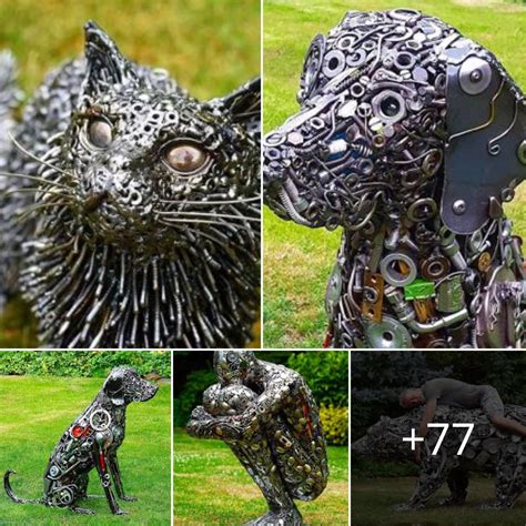 Artist Turns Nuts Bolts And Scrap Metal Into Life Sized Animal Sculptures