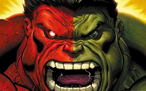 1360x768px 720p Free Download Red Hulk Vs Green Hulk Cartoon