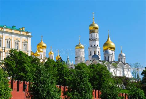 Golden Cupolas Of Moscow Kremlin Domes Of Russian Orthodox Churches