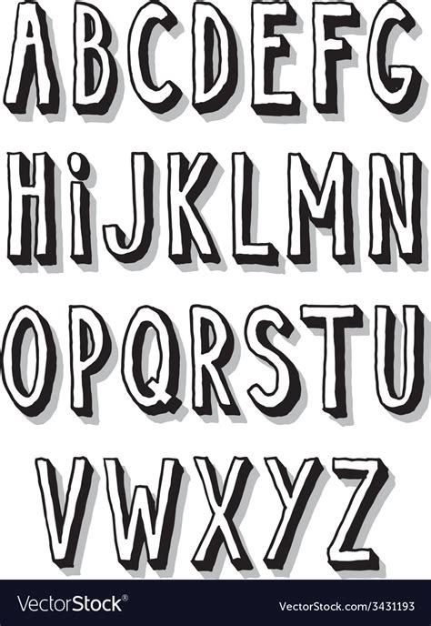 Hand Written Font Type Alphabet Capital Letters Vector Image