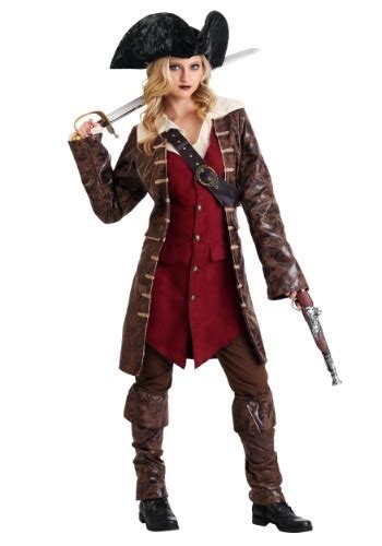 The costume bares a couple inches of midriff, so it's much less modest than many of our other women's pirate costume options. Caribbean Female Pirate Costume - Women's Exclusive Pirate ...