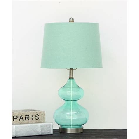 Urban Designs Fiona Teal Glass Table Lamp Set Of 2 Free Shipping
