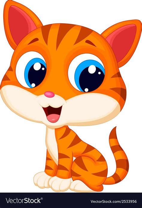 Vector Illustration Of Cute Cat Cartoon Download A Free Preview Or