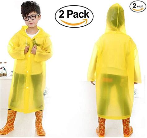 Childrens Rain Ponchos With Waterproof Hood And Sleeves For Ages 6 12