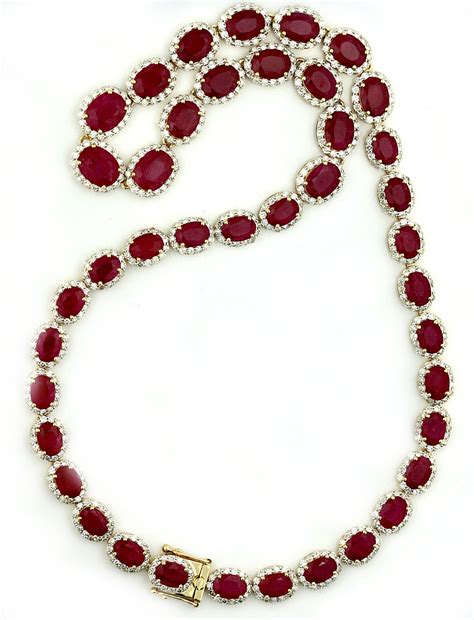 Diamond And Ruby Necklace For Sale At 1stdibs Real Ruby Necklace
