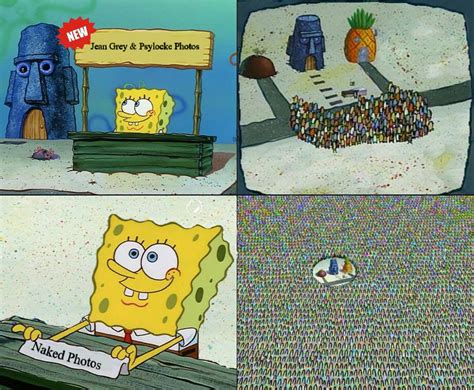 The spongebob ones, i was inspired by blackpeopletwitter because i wanted to. Spongebob Sells Jean Grey and Psylocke Photos by EarWaxKid ...