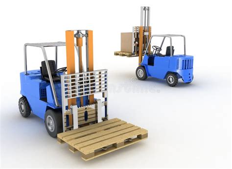 Set Of Loaders With Cargo Truck And Boxes Flat Vector Illustration