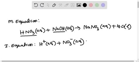 1 Write The Balanced Ionic Equation For The Reaction Between Water Solutions Of Nitric Acid