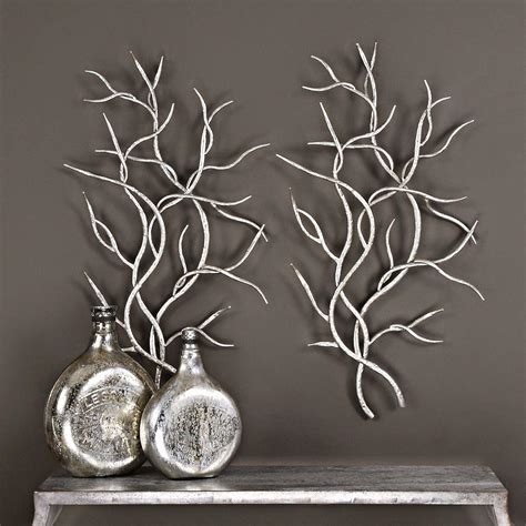 Uttermost Silver Branches 36 34 High Metal Wall Art Set Of 2 9g250
