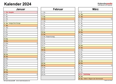 Kalender 2024 Zum Ausdrucken Als Pdf 19 Vorlagen Kostenlos