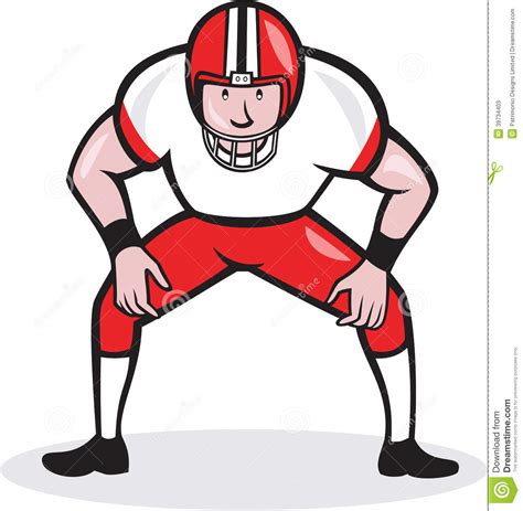 American Football Center Snap Front Cartoon Stock Vector