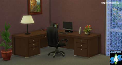 Simista Two Piece Corner Desk Sims 4 Downloads