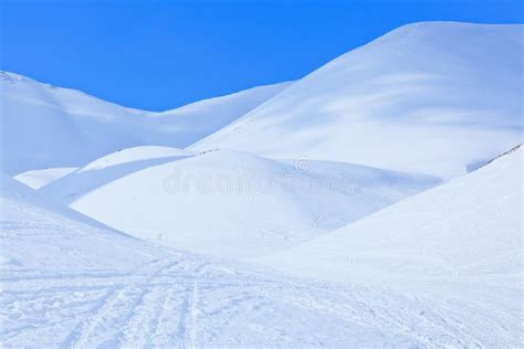 Winter Landscape With Big Snowy Dunes Stock Photo Image Of Horizontal