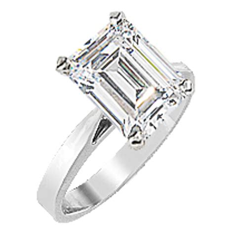 Classic Emerald Cut Cz Cathedral Solitaire Engagement Ring Mystique Of Palm Beach
