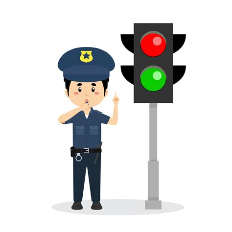 Happy Cute Boy Wearing Police Uniform Stand Beside Traffic Lamp 4315156